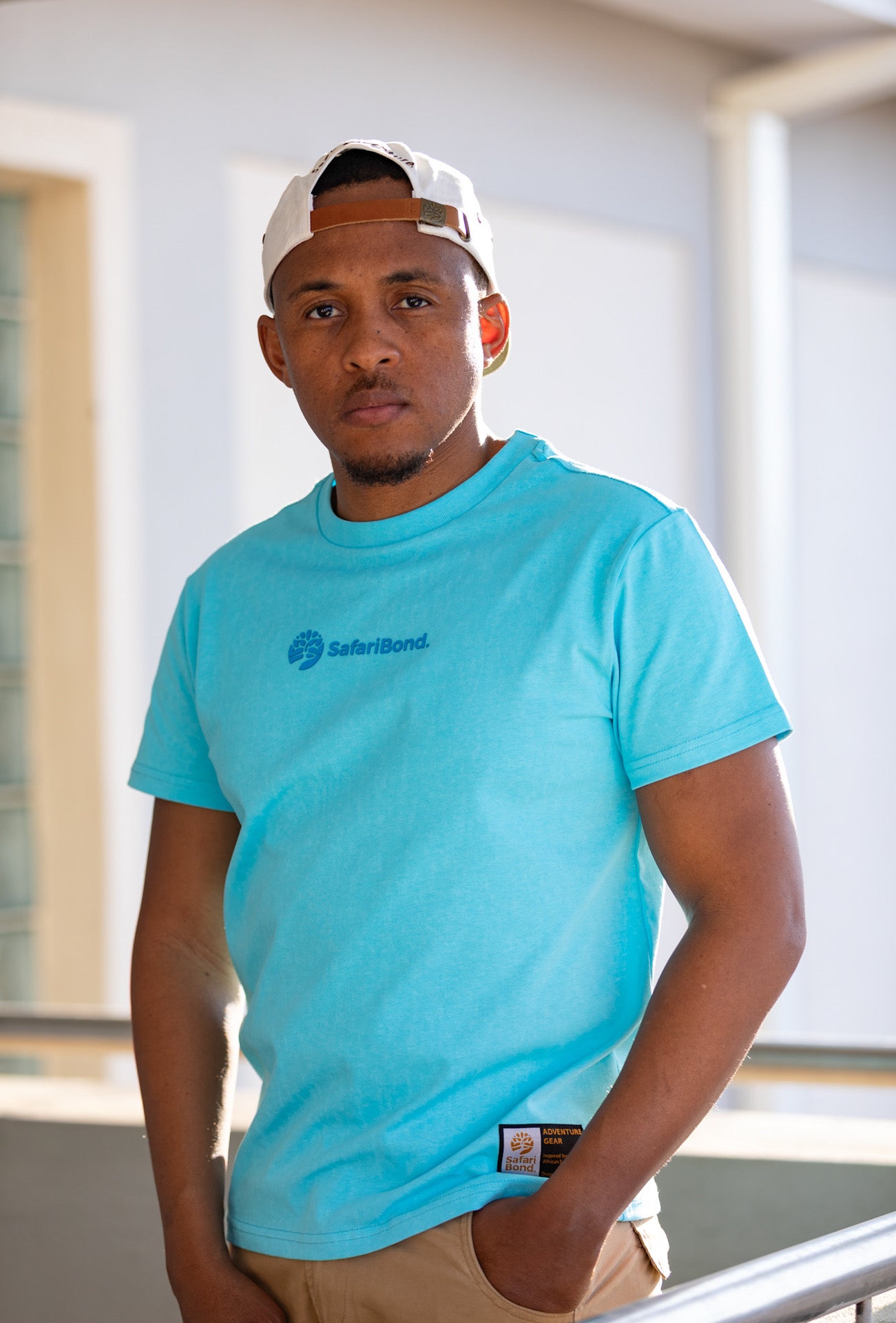 Safari Bond Acid-Washed t shirt - Arctic Blue