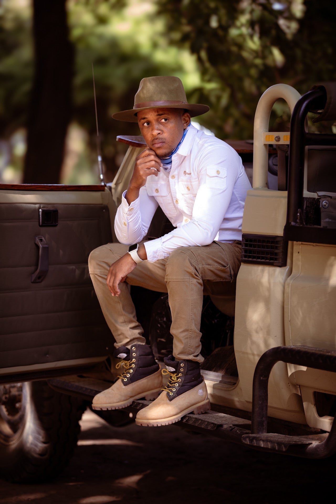 Premium Long Sleeve Safari shirt - Ivory