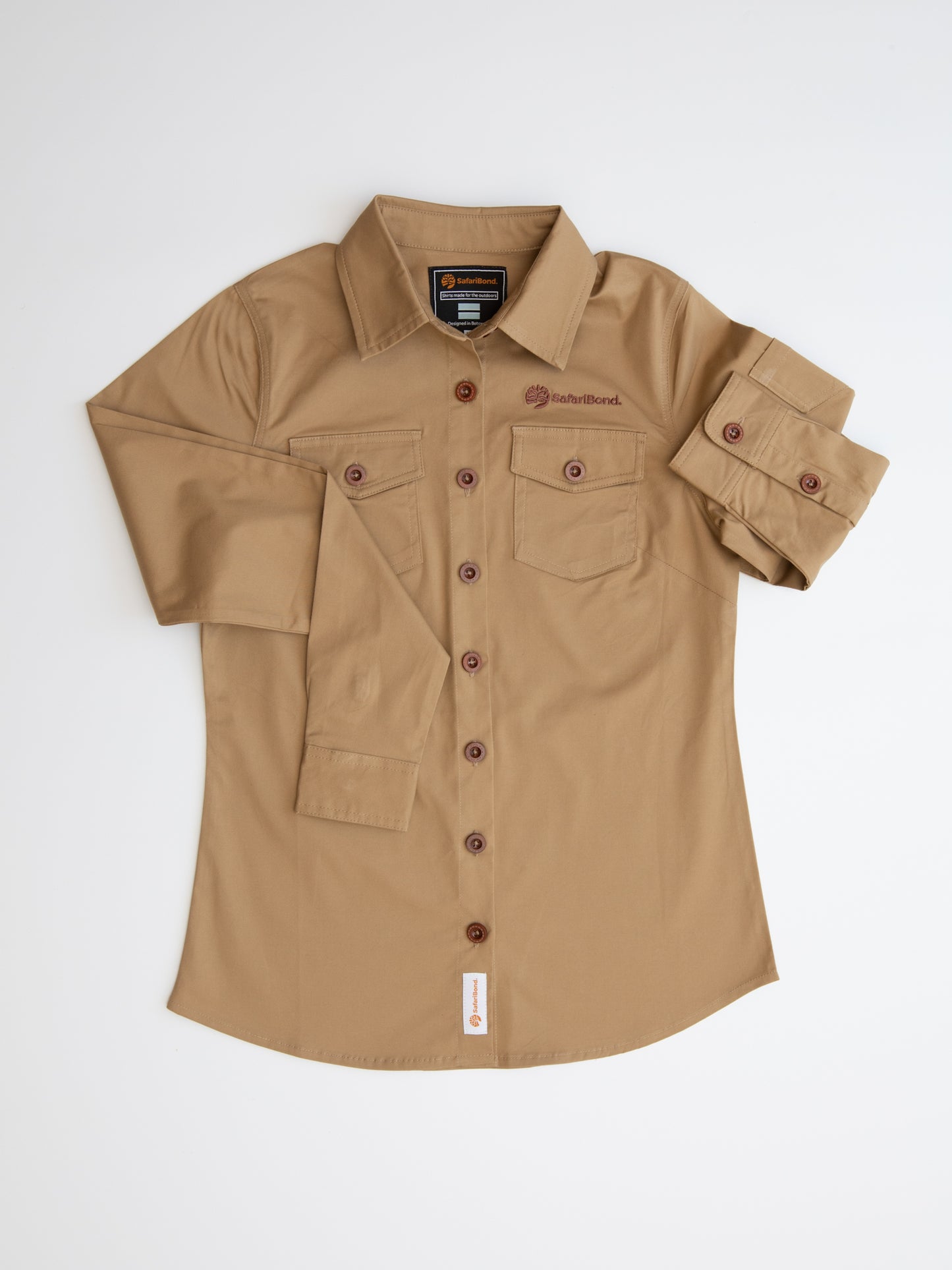 Ladies Long Sleeve Safari shirt (- Khaki