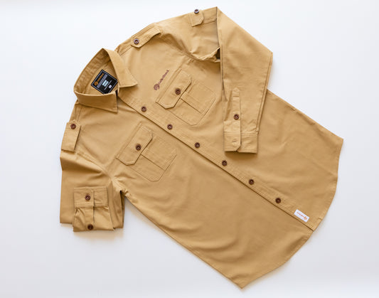 Premium Long Sleeve Safari shirt - British Khaki