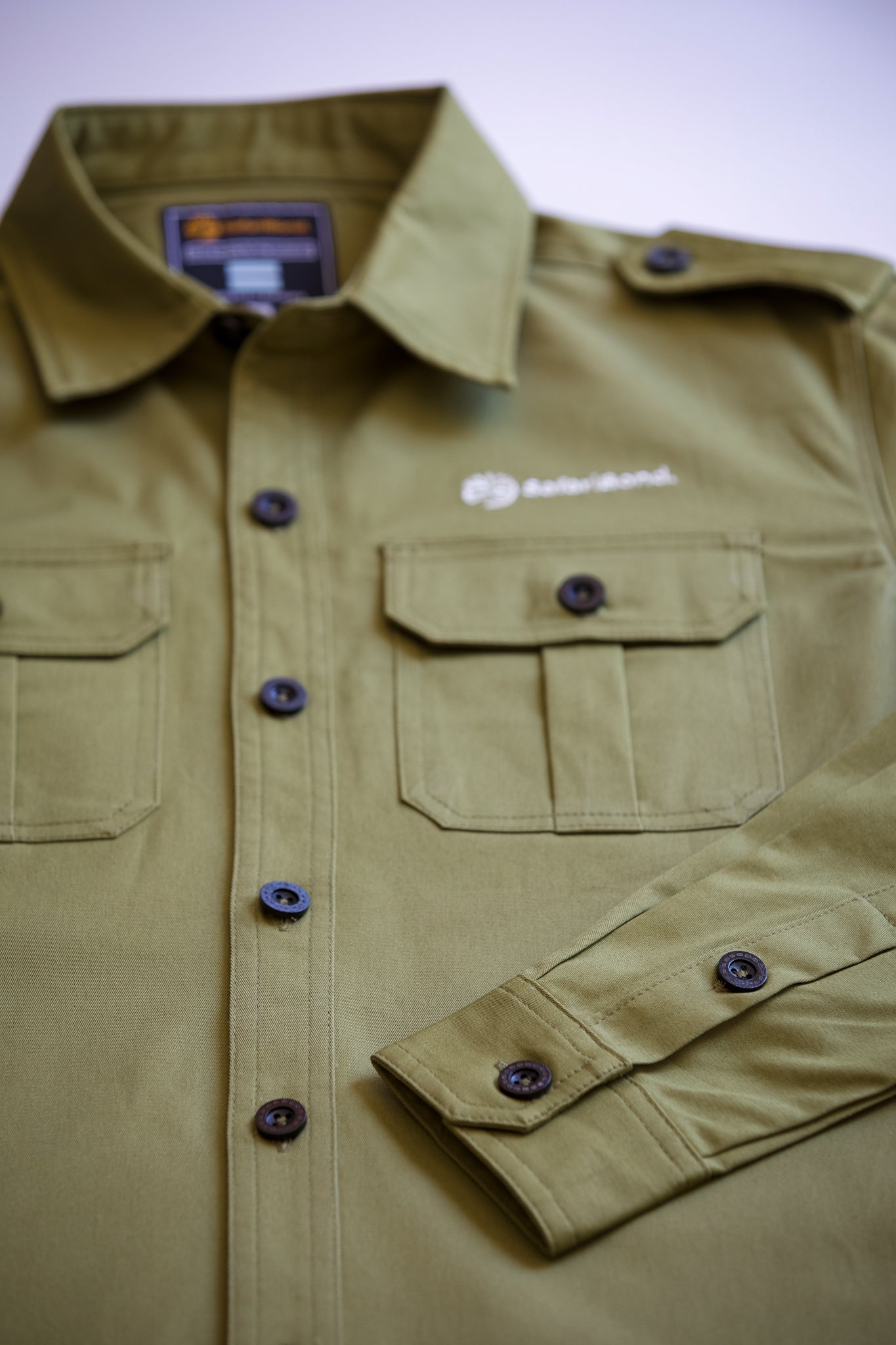 Premium Long Sleeve Safari shirt - Olive