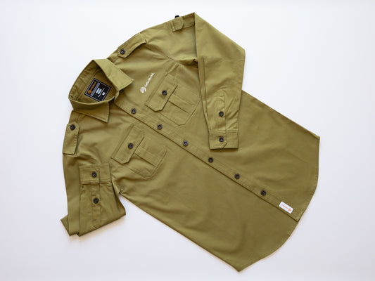 Premium Long Sleeve Safari shirt - Olive