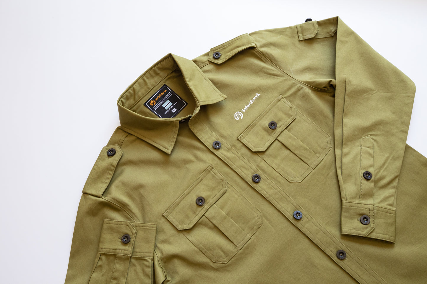 Premium Long Sleeve Safari shirt - Olive