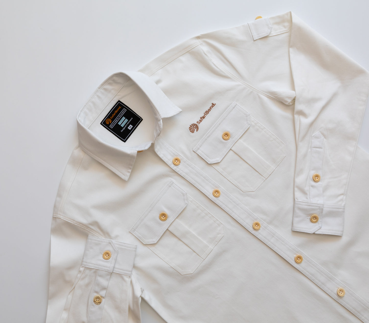 Premium Long Sleeve Safari shirt - Ivory