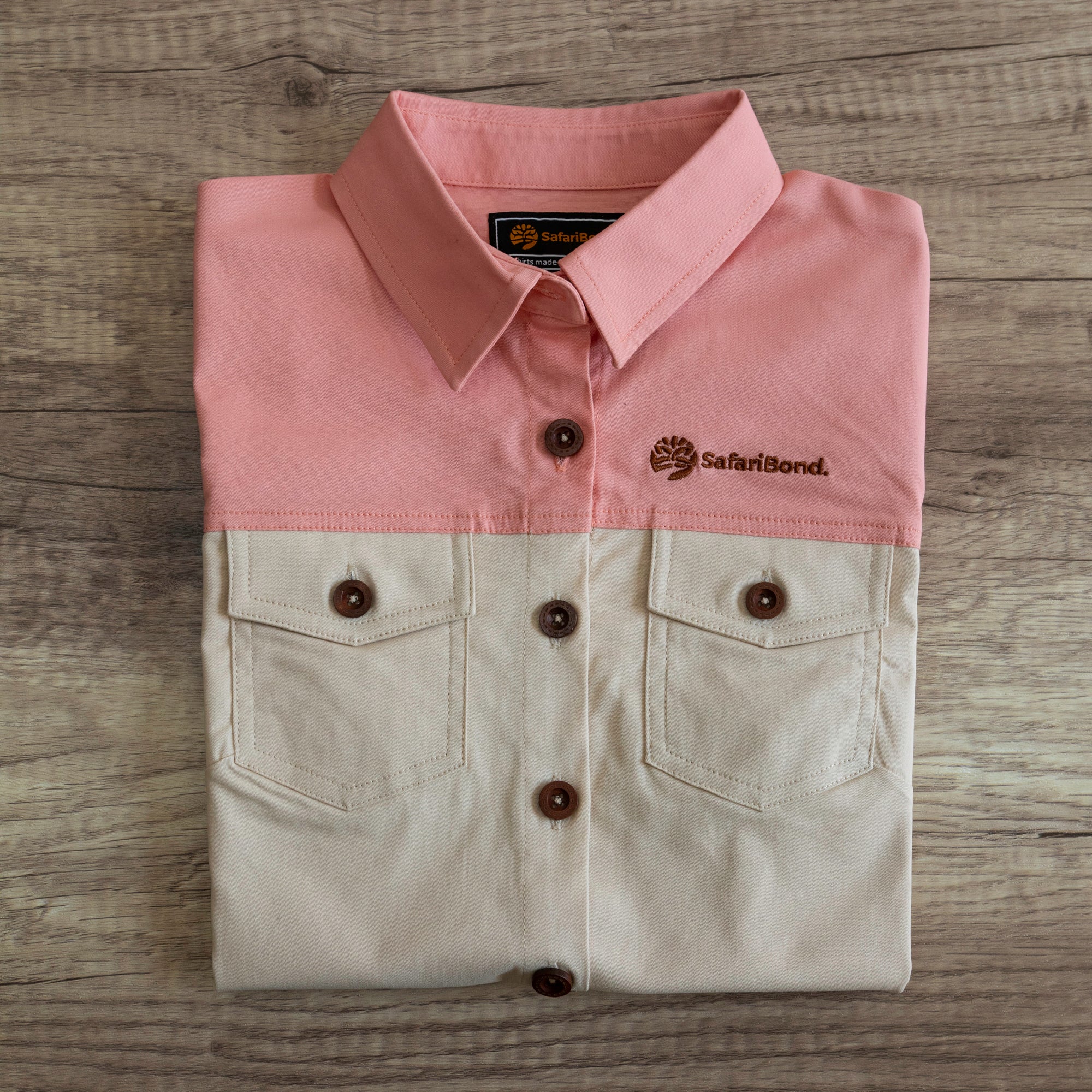 Two-tone Ladies short sleeve shirt
